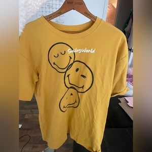 Smiley World Oversized Tee- Yellow